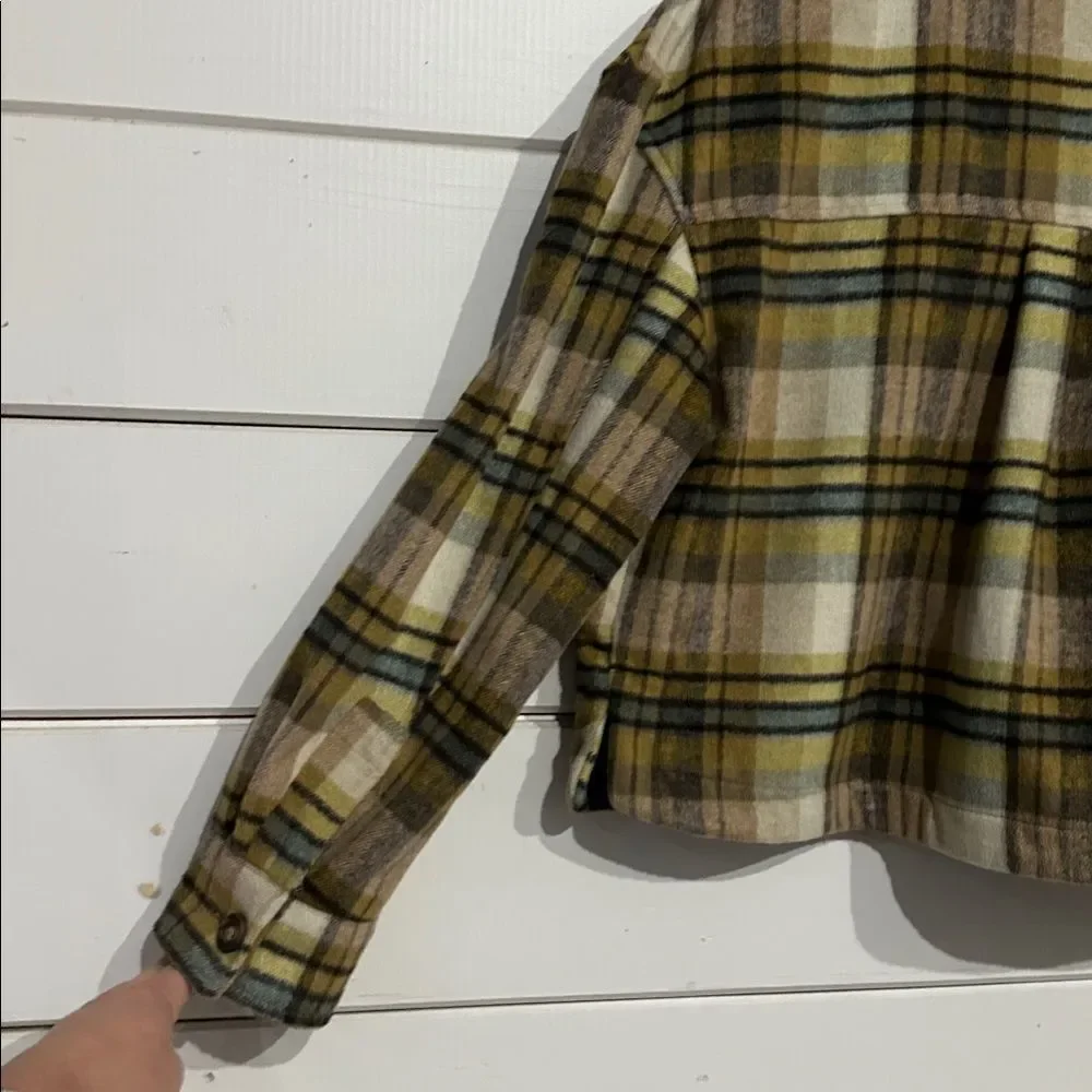Bagatelle Collection Plaid Crop Jacket Women’s Large Wool Blend Shacket